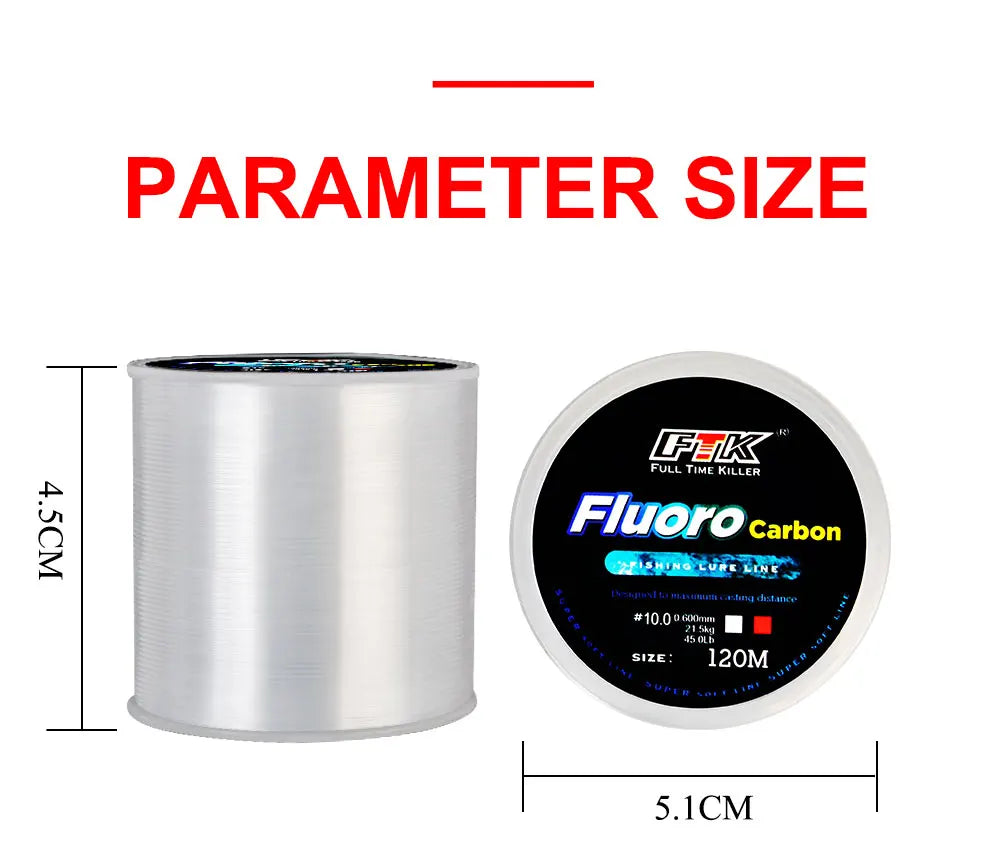 120M Fluorocarbon Coating Fishing Line 0.20mm-0.60mm 7.15LB-45LB Carbon Fiber Leader Line Fishing Lure Wire Sinking Line Japan Daniel’s Outdoor Company
