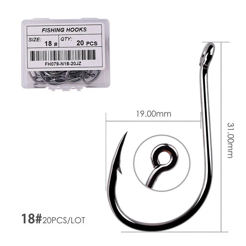 50pcs / 20pcs / Box Circle Carp Eyed Fishing Hook Size 2-22# Ring eye Japan Fishhooks Fishing Hooks Single Jig Fish Hook Tackle Daniel’s Outdoor Company