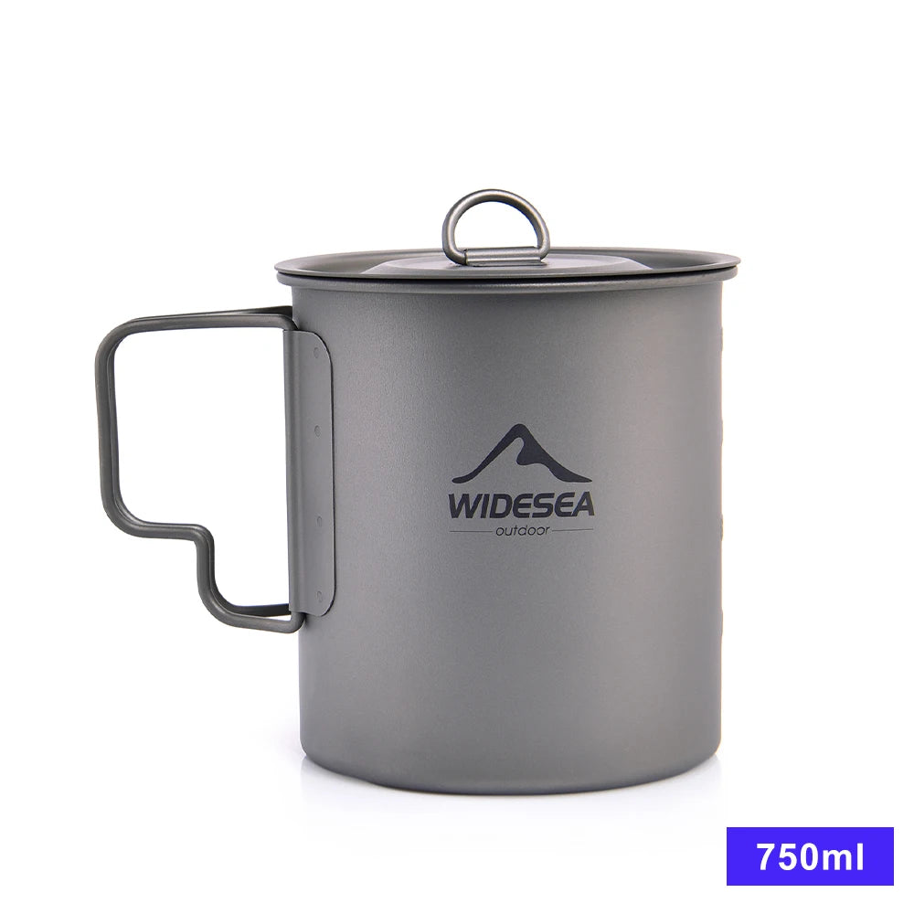 Widesea Camping Mug Titanium Cup Tourist Tableware Picnic Utensils Outdoor Kitchen Equipment Travel Cooking set Cookware Hiking Daniel’s Outdoor Company