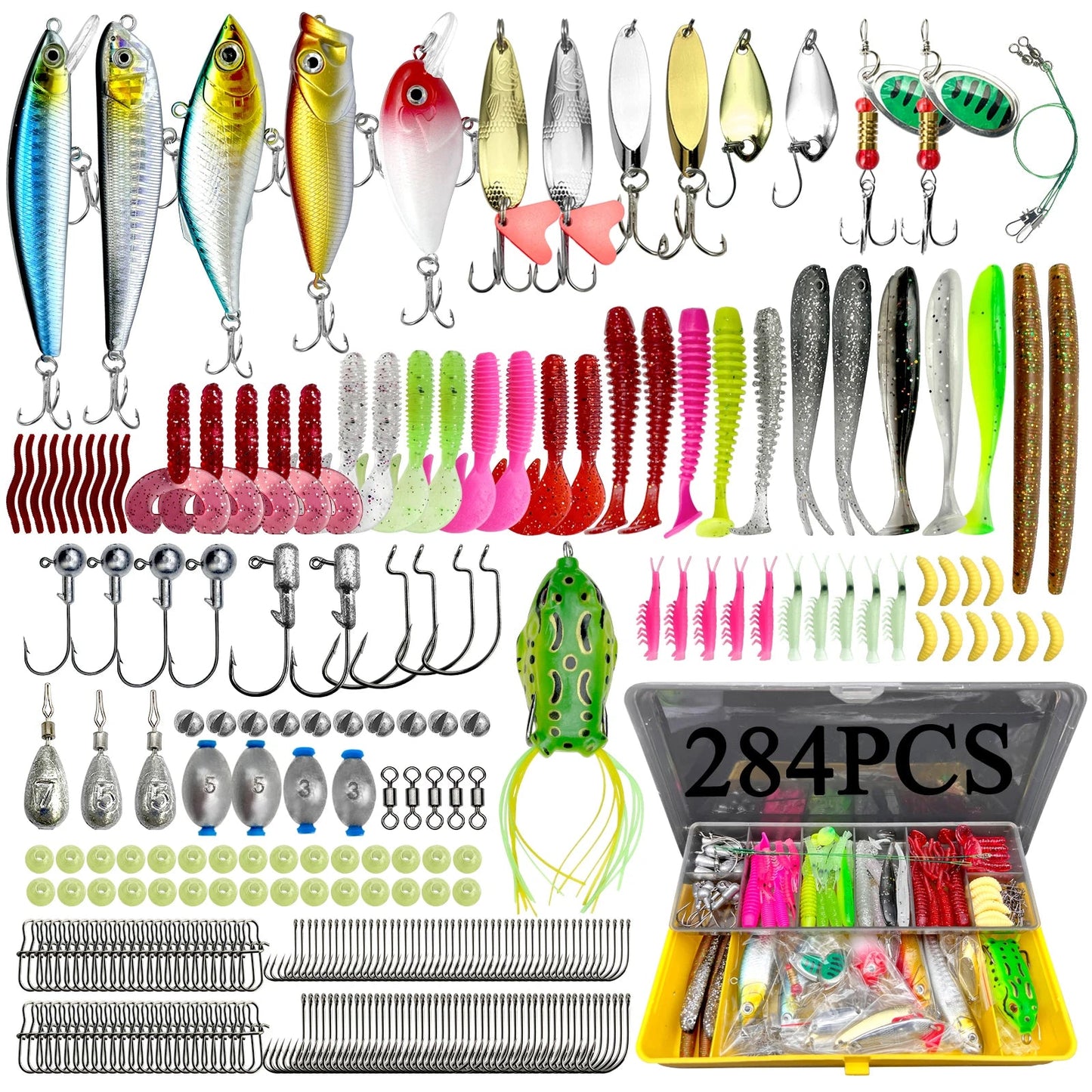 84/107/78/284/139pcs Fishing Lure Kit Soft And Hard Bait Set Applicable To All Water Layer Efficient Simulated Lure Set With Box Daniel’s Outdoor Company