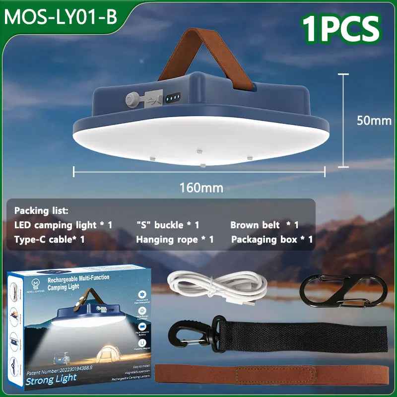 MOSLIGHTING Solar Chargin Tent Strong Light with Magnet Zoom Portable Torch Camping lantern Work Maintenance Lighting 80W LED Daniel’s Outdoor Company