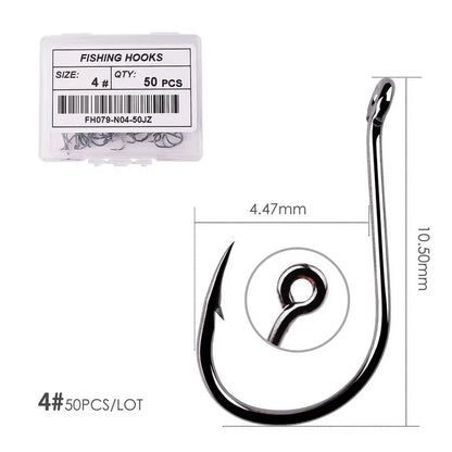 50pcs / 20pcs / Box Circle Carp Eyed Fishing Hook Size 2-22# Ring eye Japan Fishhooks Fishing Hooks Single Jig Fish Hook Tackle Daniel’s Outdoor Company
