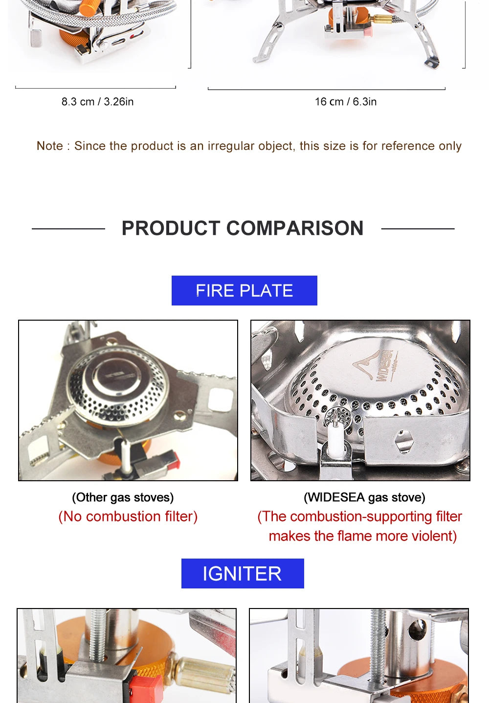 Widesea Camping Wind Proof Gas Burner Outdoor Strong Fire Stove Heater Tourism Equipment Supplies Tourist Kitchen Survival Trips Daniel’s Outdoor Company