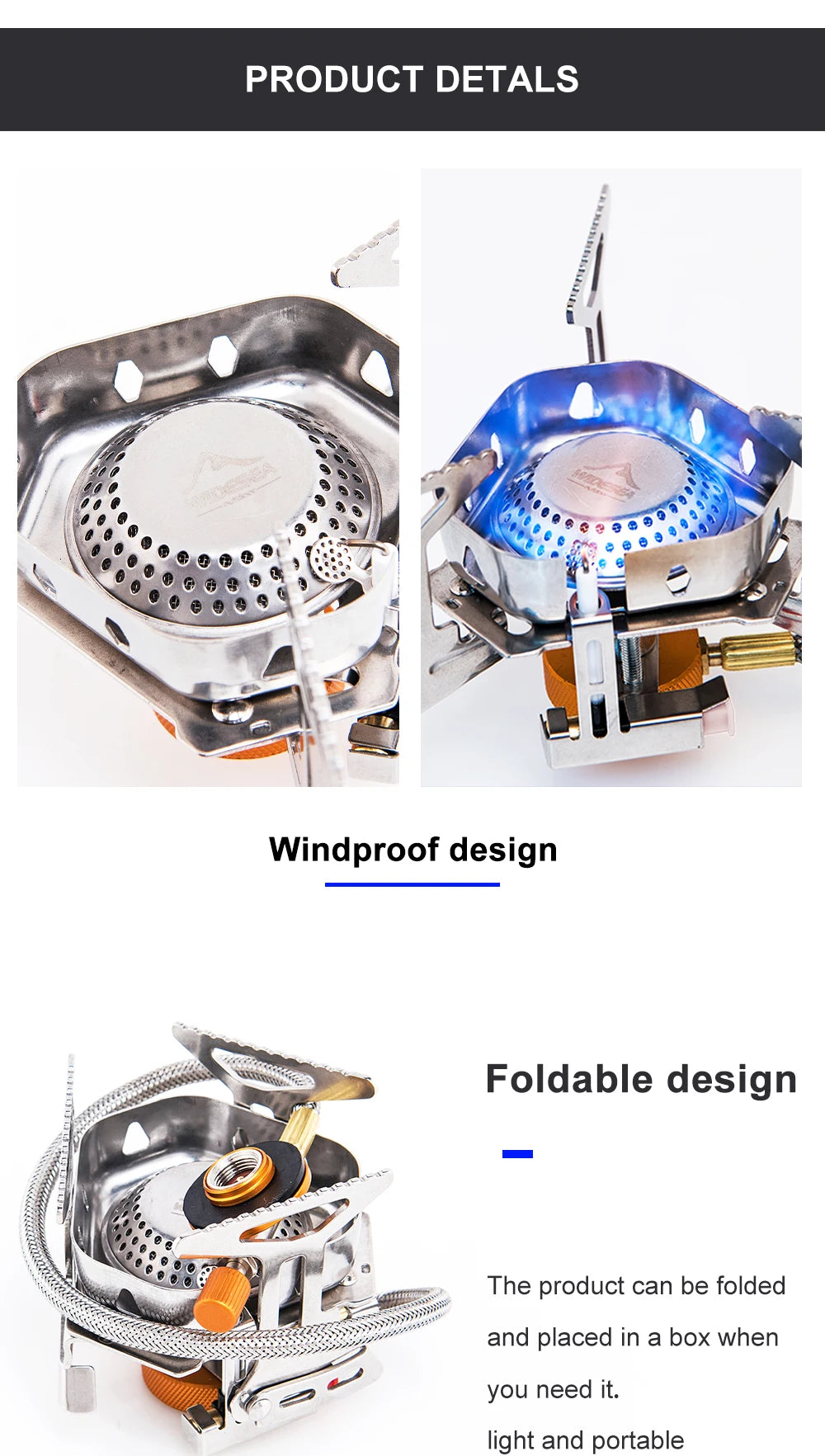 Widesea Camping Wind Proof Gas Burner Outdoor Strong Fire Stove Heater Tourism Equipment Supplies Tourist Kitchen Survival Trips Daniel’s Outdoor Company
