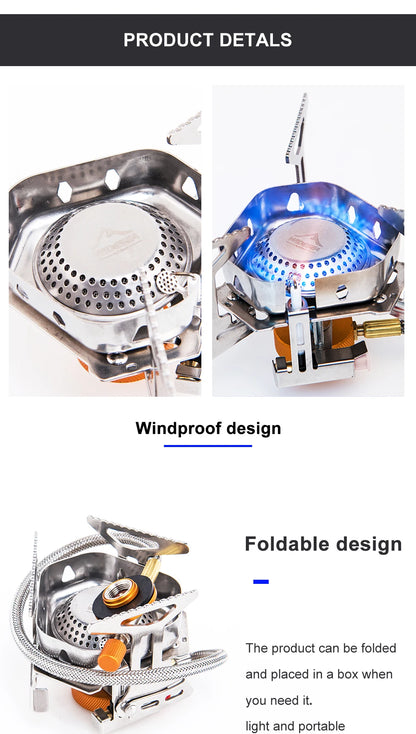 Widesea Camping Wind Proof Gas Burner Outdoor Strong Fire Stove Heater Tourism Equipment Supplies Tourist Kitchen Survival Trips Daniel’s Outdoor Company