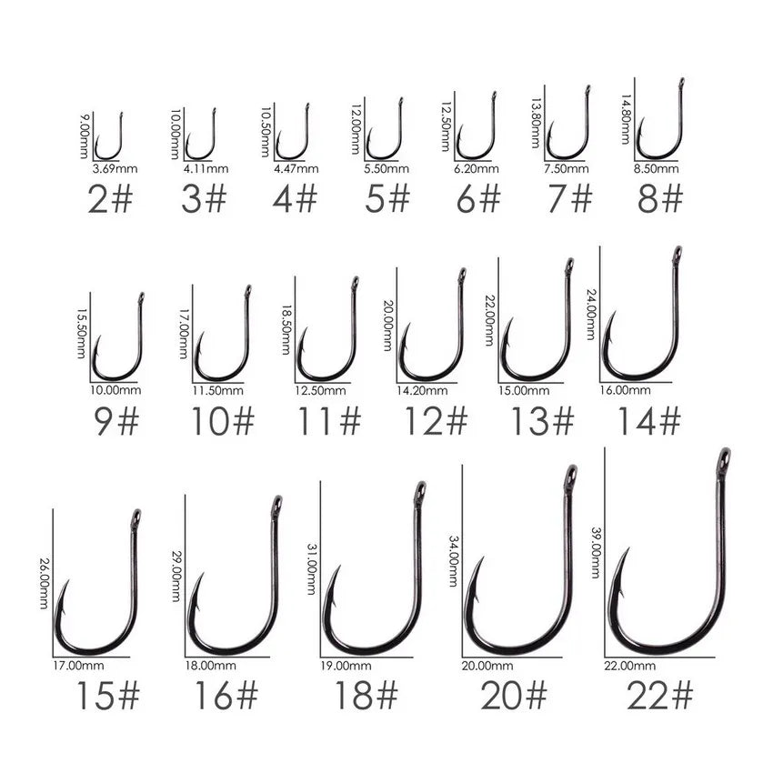 50pcs / 20pcs / Box Circle Carp Eyed Fishing Hook Size 2-22# Ring eye Japan Fishhooks Fishing Hooks Single Jig Fish Hook Tackle Daniel’s Outdoor Company