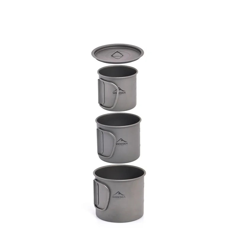 Widesea Camping Mug Titanium Cup Tourist Tableware Picnic Utensils Outdoor Kitchen Equipment Travel Cooking set Cookware Hiking Daniel’s Outdoor Company