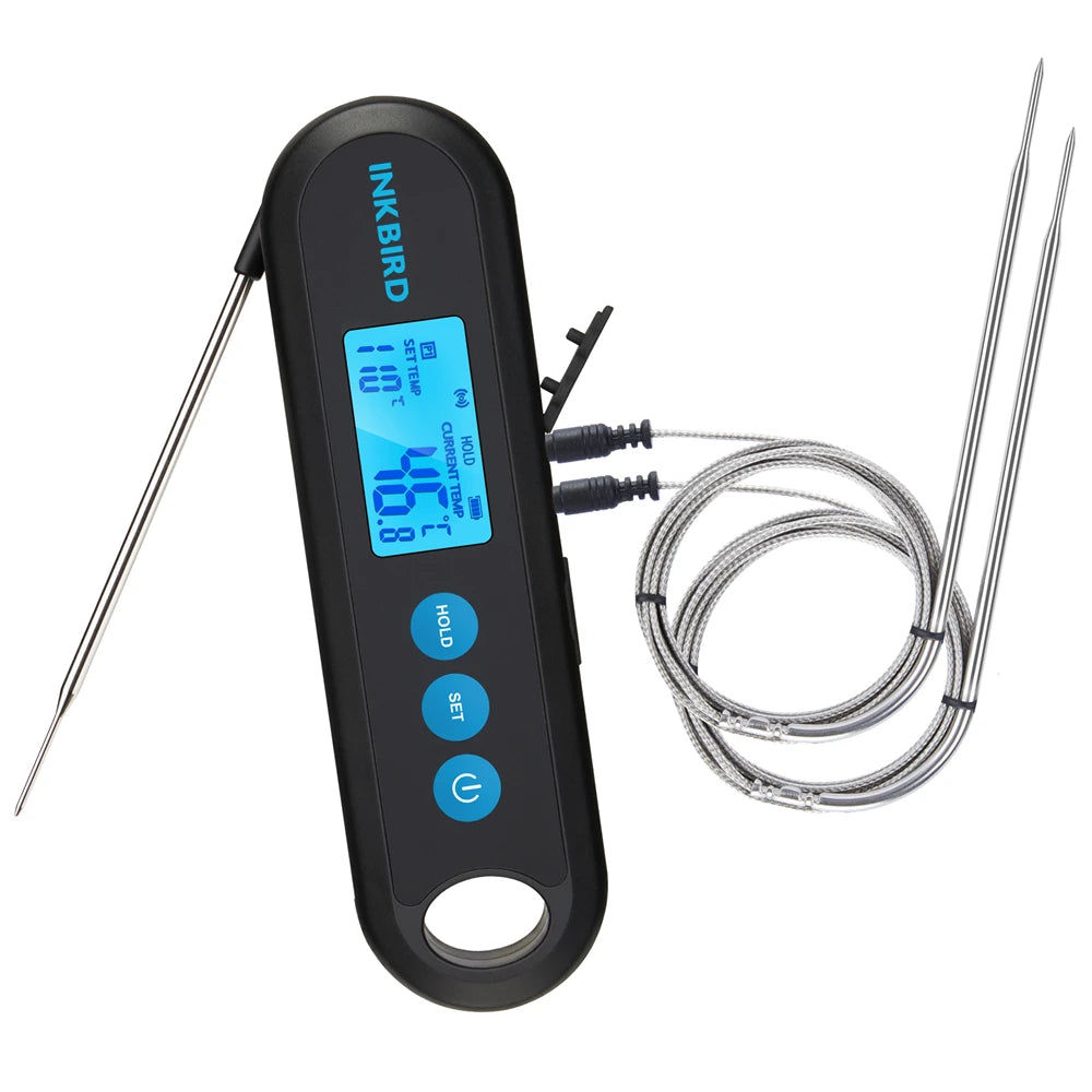 INKBIRD Digital Meat Thermometer With 2 External Probes IHT-2PB Backlight Display 2 Sec Instant Readout Bluetooth Rechargeable Daniel’s Outdoor Company