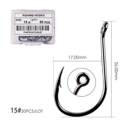 50pcs / 20pcs / Box Circle Carp Eyed Fishing Hook Size 2-22# Ring eye Japan Fishhooks Fishing Hooks Single Jig Fish Hook Tackle Daniel’s Outdoor Company
