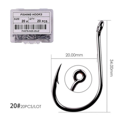 50pcs / 20pcs / Box Circle Carp Eyed Fishing Hook Size 2-22# Ring eye Japan Fishhooks Fishing Hooks Single Jig Fish Hook Tackle Daniel’s Outdoor Company
