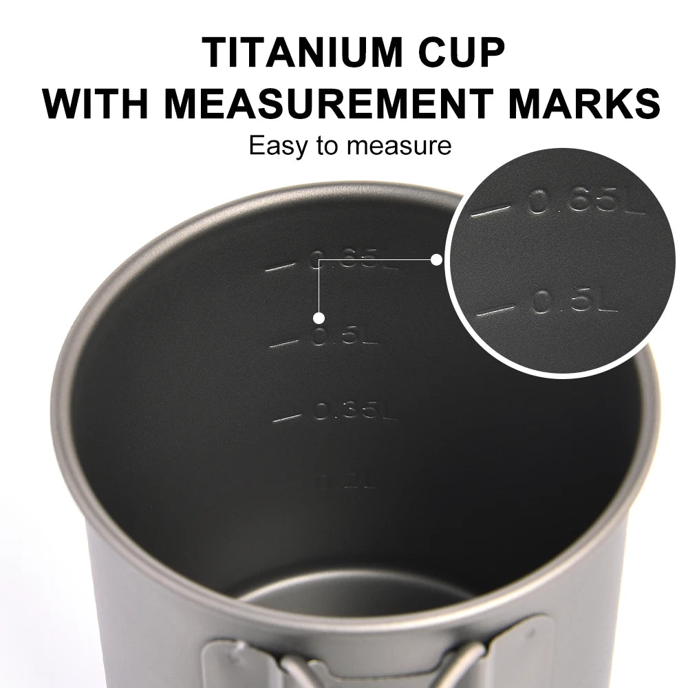 Widesea Camping Mug Titanium Cup Tourist Tableware Picnic Utensils Outdoor Kitchen Equipment Travel Cooking set Cookware Hiking Daniel’s Outdoor Company