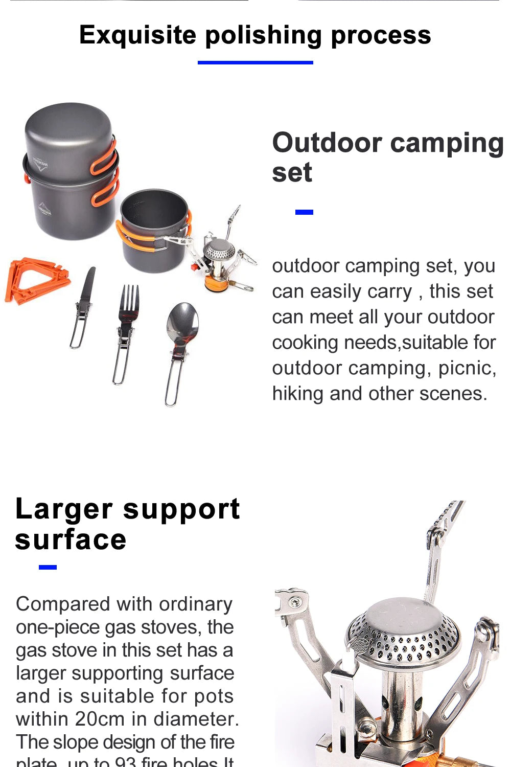 Widesea Camping Cookware Set Outdoor Tableware Equipment Supplies Burner Stove Folding Knife Fork Portable Pot Suit Tourism Cup Daniel’s Outdoor Company