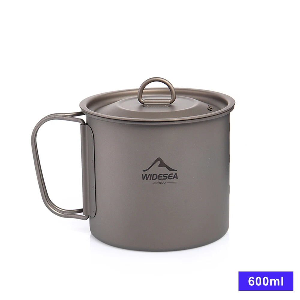 Widesea Camping Mug Titanium Cup Tourist Tableware Picnic Utensils Outdoor Kitchen Equipment Travel Cooking set Cookware Hiking Daniel’s Outdoor Company