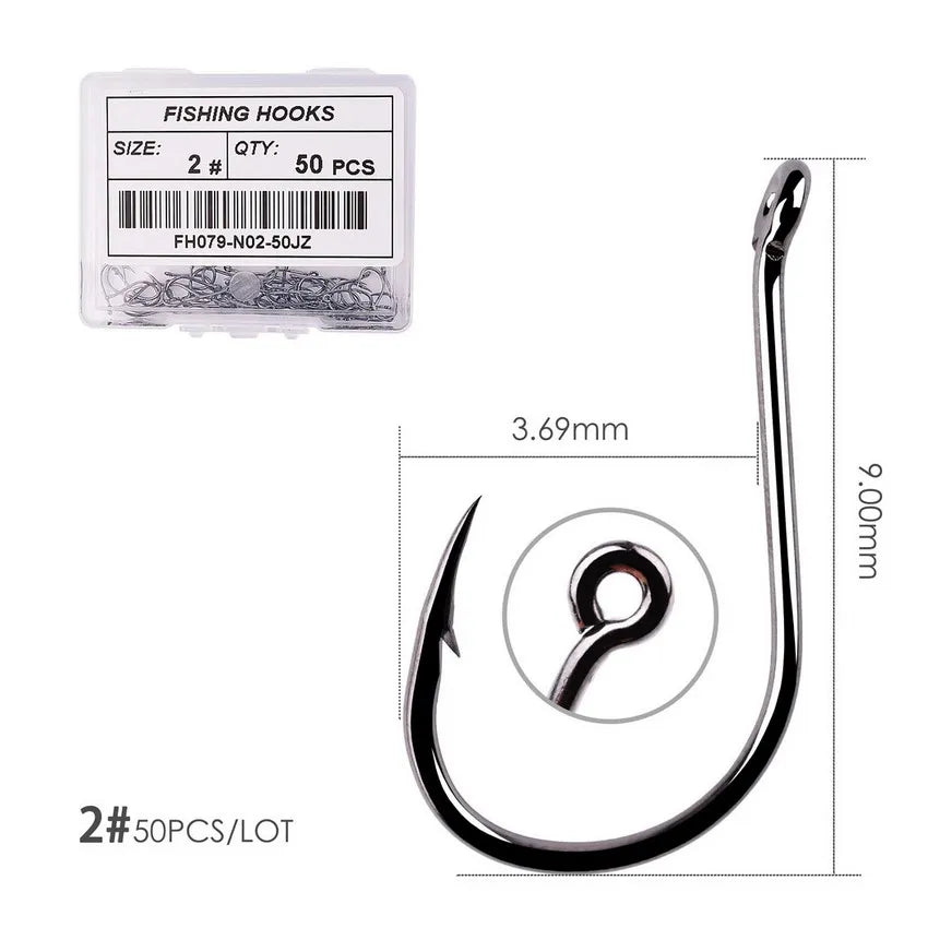 50pcs / 20pcs / Box Circle Carp Eyed Fishing Hook Size 2-22# Ring eye Japan Fishhooks Fishing Hooks Single Jig Fish Hook Tackle Daniel’s Outdoor Company