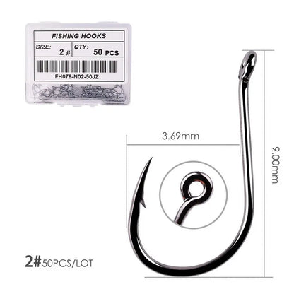 50pcs / 20pcs / Box Circle Carp Eyed Fishing Hook Size 2-22# Ring eye Japan Fishhooks Fishing Hooks Single Jig Fish Hook Tackle Daniel’s Outdoor Company