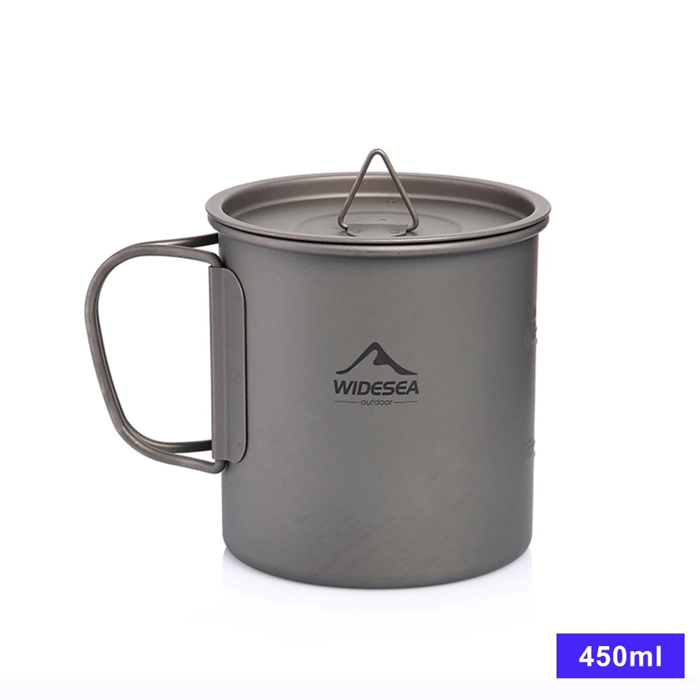 Widesea Camping Mug Titanium Cup Tourist Tableware Picnic Utensils Outdoor Kitchen Equipment Travel Cooking set Cookware Hiking Daniel’s Outdoor Company