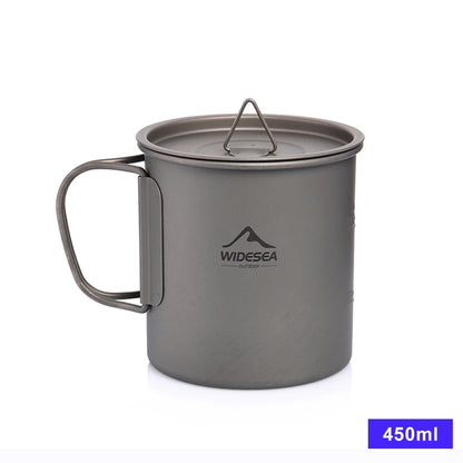 Widesea Camping Mug Titanium Cup Tourist Tableware Picnic Utensils Outdoor Kitchen Equipment Travel Cooking set Cookware Hiking Daniel’s Outdoor Company