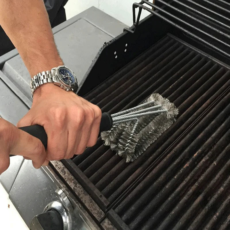 Steel BBQ Brush Grill and Scraper BBQ Cleaner Brush Perfect Tools Grill Cleaning Brush Ideal Barbecue Accessories Non-stick - Daniel’s Outdoor Company