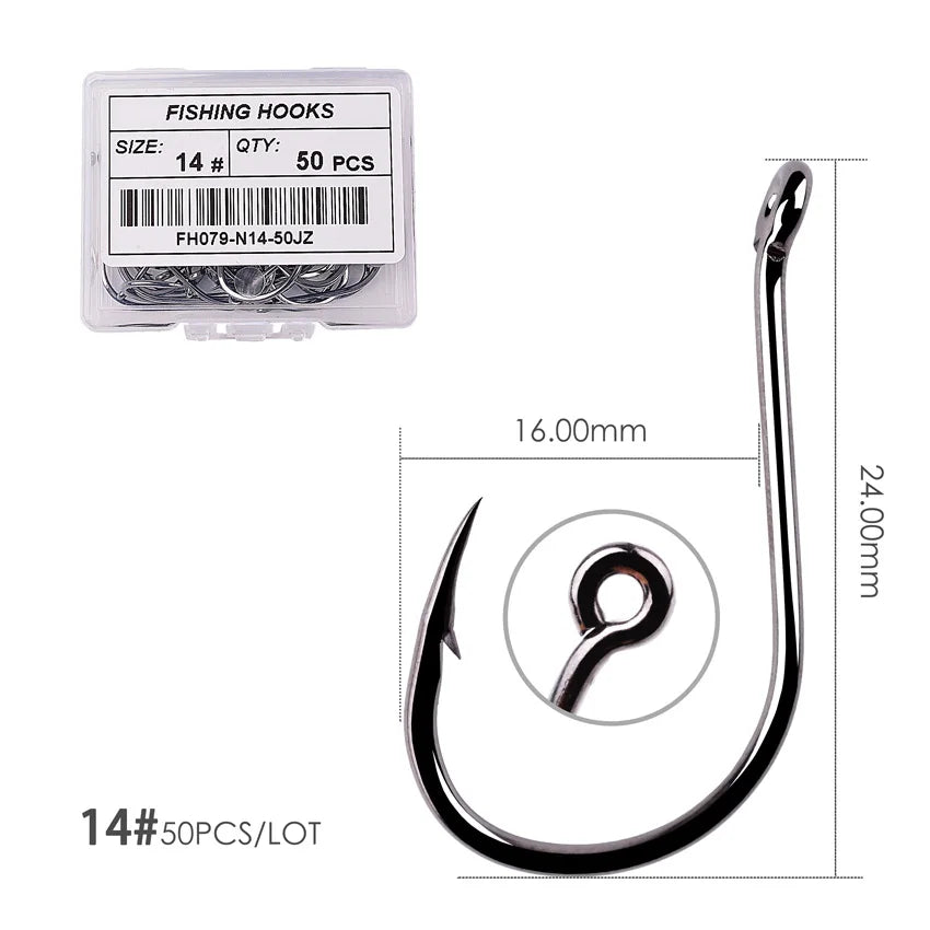 50pcs / 20pcs / Box Circle Carp Eyed Fishing Hook Size 2-22# Ring eye Japan Fishhooks Fishing Hooks Single Jig Fish Hook Tackle Daniel’s Outdoor Company
