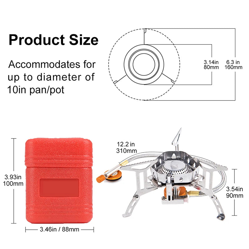 Widesea Camping Wind Proof Gas Burner Outdoor Strong Fire Stove Heater Tourism Equipment Supplies Tourist Kitchen Survival Trips Daniel’s Outdoor Company