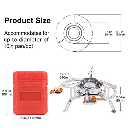 Widesea Camping Wind Proof Gas Burner Outdoor Strong Fire Stove Heater Tourism Equipment Supplies Tourist Kitchen Survival Trips Daniel’s Outdoor Company