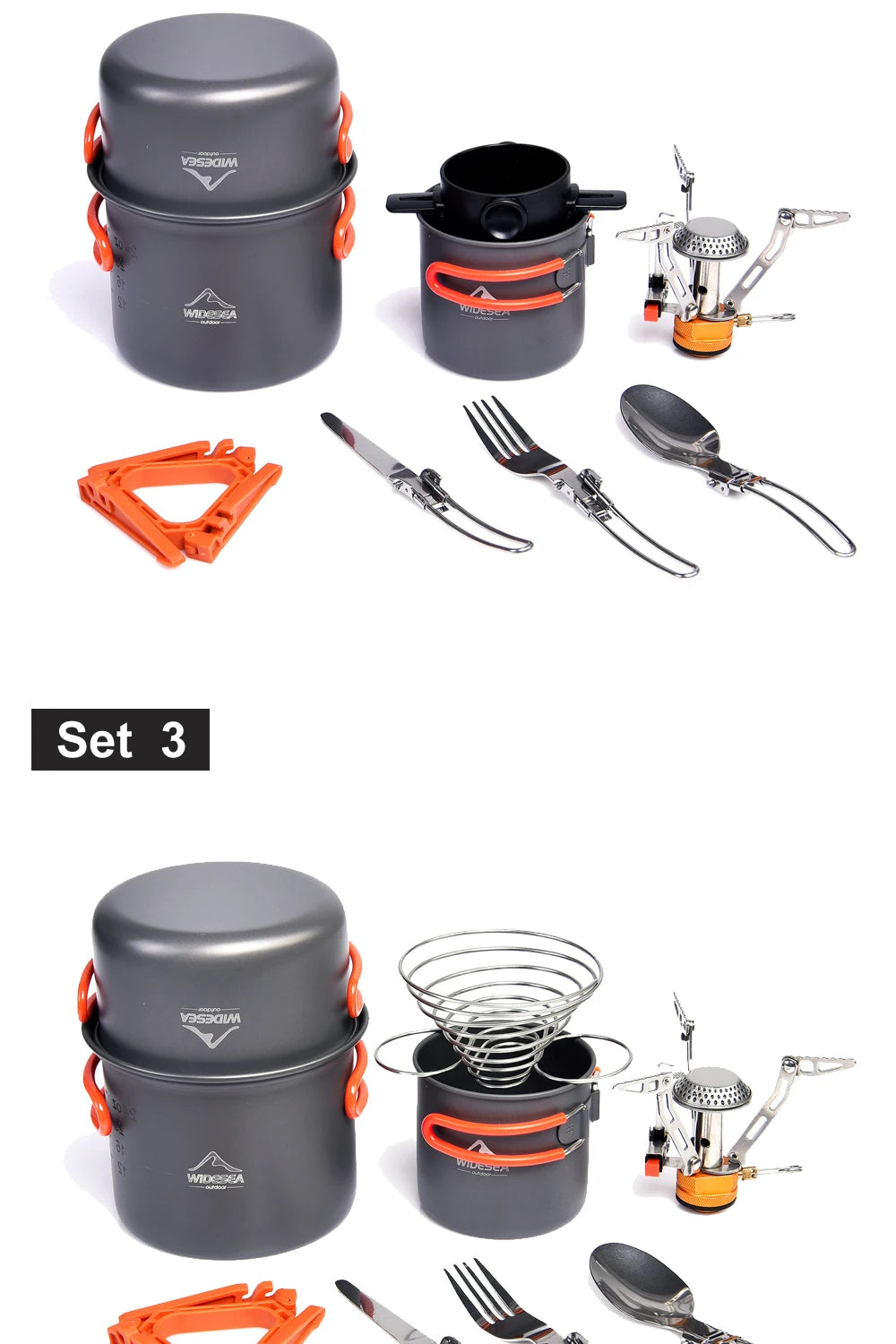 Widesea Camping Cookware Set Outdoor Tableware Equipment Supplies Burner Stove Folding Knife Fork Portable Pot Suit Tourism Cup Daniel’s Outdoor Company