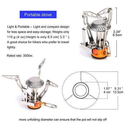 Widesea Camping Cookware Set Outdoor Tableware Equipment Supplies Burner Stove Folding Knife Fork Portable Pot Suit Tourism Cup Daniel’s Outdoor Company