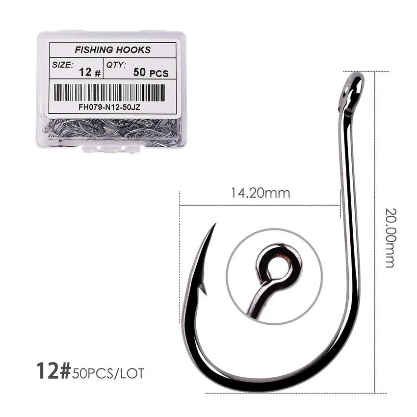 50pcs / 20pcs / Box Circle Carp Eyed Fishing Hook Size 2-22# Ring eye Japan Fishhooks Fishing Hooks Single Jig Fish Hook Tackle Daniel’s Outdoor Company
