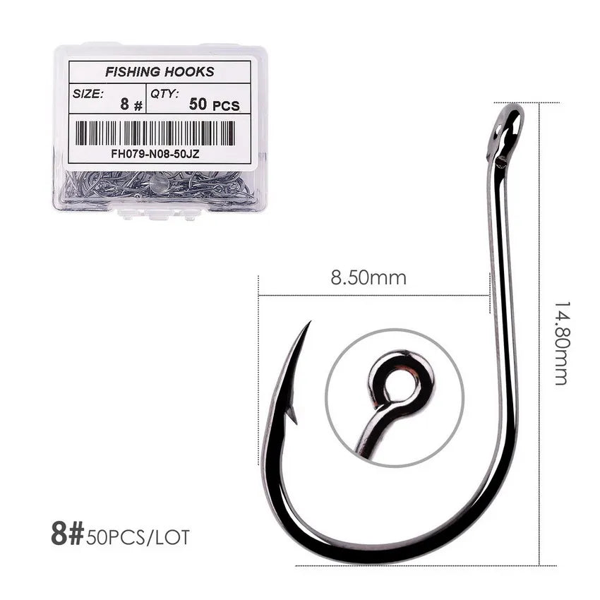 50pcs / 20pcs / Box Circle Carp Eyed Fishing Hook Size 2-22# Ring eye Japan Fishhooks Fishing Hooks Single Jig Fish Hook Tackle Daniel’s Outdoor Company