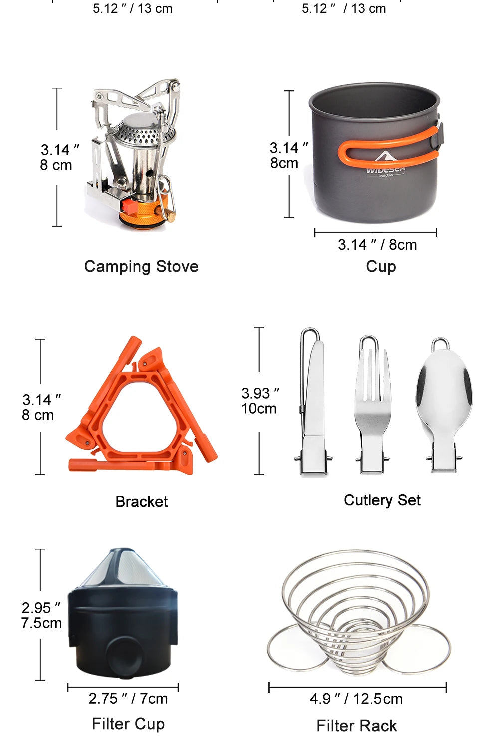 Widesea Camping Cookware Set Outdoor Tableware Equipment Supplies Burner Stove Folding Knife Fork Portable Pot Suit Tourism Cup Daniel’s Outdoor Company