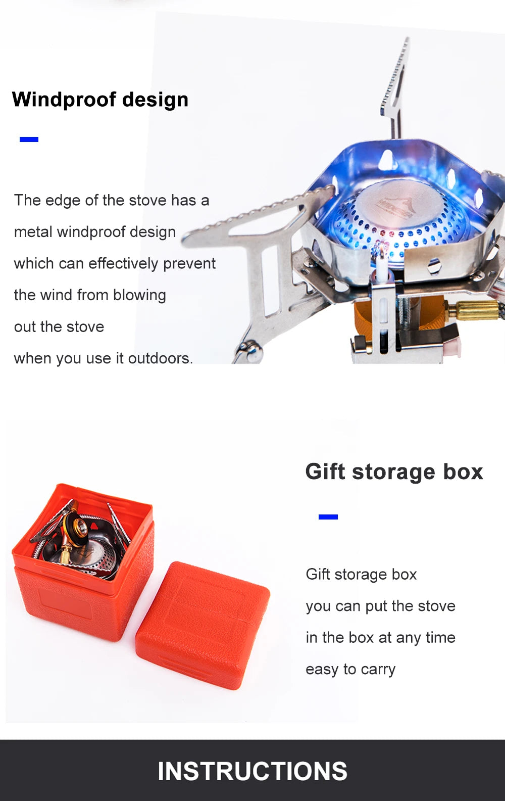 Widesea Camping Wind Proof Gas Burner Outdoor Strong Fire Stove Heater Tourism Equipment Supplies Tourist Kitchen Survival Trips Daniel’s Outdoor Company
