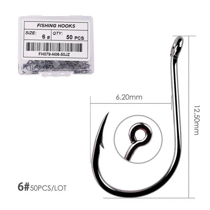 50pcs / 20pcs / Box Circle Carp Eyed Fishing Hook Size 2-22# Ring eye Japan Fishhooks Fishing Hooks Single Jig Fish Hook Tackle Daniel’s Outdoor Company