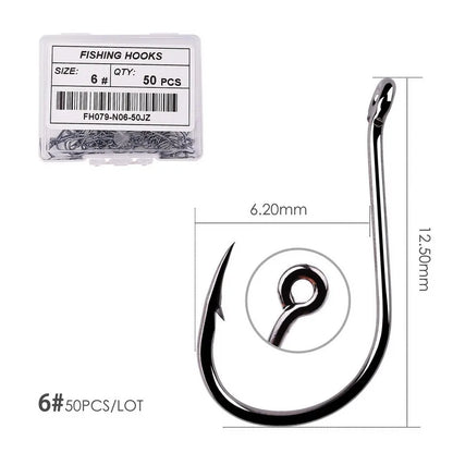 50pcs / 20pcs / Box Circle Carp Eyed Fishing Hook Size 2-22# Ring eye Japan Fishhooks Fishing Hooks Single Jig Fish Hook Tackle Daniel’s Outdoor Company