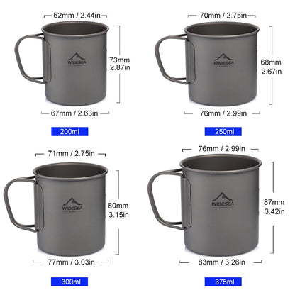 Widesea Camping Mug Titanium Cup Tourist Tableware Picnic Utensils Outdoor Kitchen Equipment Travel Cooking set Cookware Hiking Daniel’s Outdoor Company