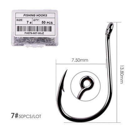 50pcs / 20pcs / Box Circle Carp Eyed Fishing Hook Size 2-22# Ring eye Japan Fishhooks Fishing Hooks Single Jig Fish Hook Tackle Daniel’s Outdoor Company