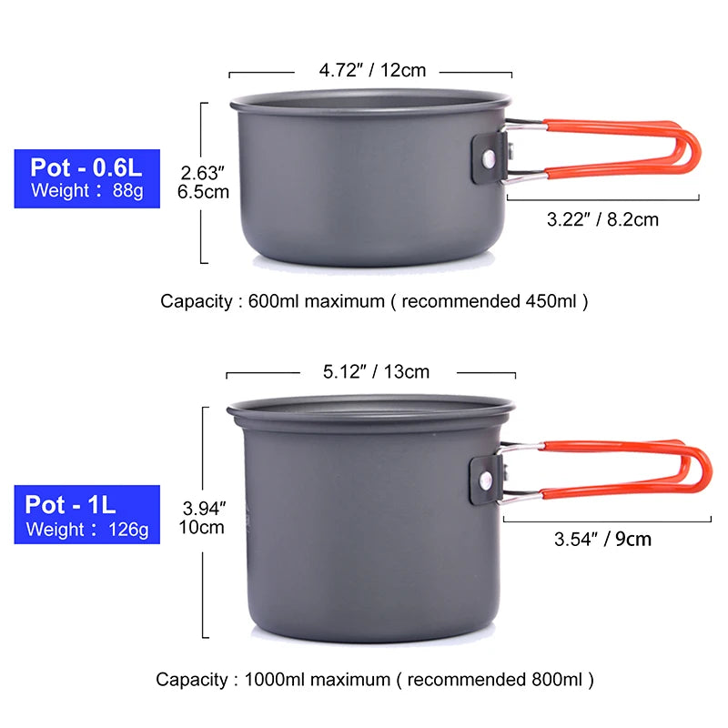 Widesea Camping Cookware Set Outdoor Tableware Equipment Supplies Burner Stove Folding Knife Fork Portable Pot Suit Tourism Cup Daniel’s Outdoor Company