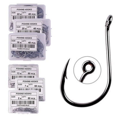50pcs / 20pcs / Box Circle Carp Eyed Fishing Hook Size 2-22# Ring eye Japan Fishhooks Fishing Hooks Single Jig Fish Hook Tackle Daniel’s Outdoor Company