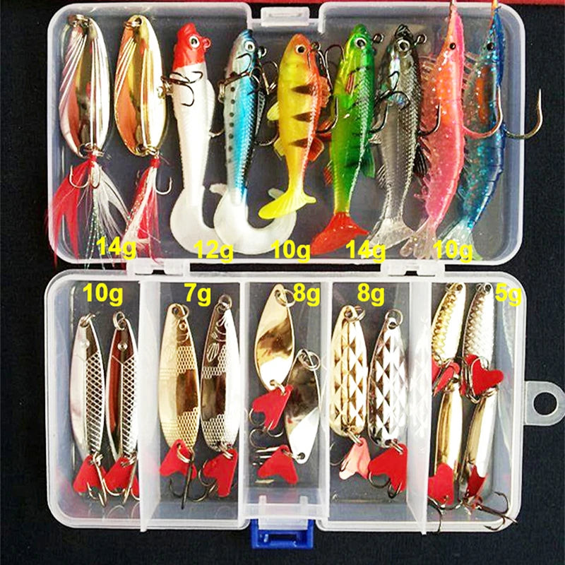 Kit Fishing Lures Set Hard Artificial Wobblers Metal Jig Spoons Soft Lure Fishing Silicone Bait Fishing Tackle Accessories Pesca Daniel’s Outdoor Company