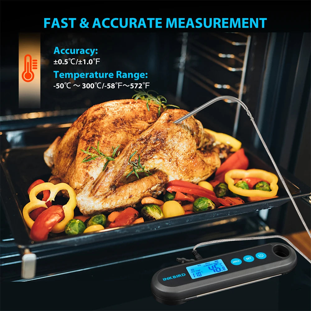 INKBIRD Digital Meat Thermometer With 2 External Probes IHT-2PB Backlight Display 2 Sec Instant Readout Bluetooth Rechargeable Daniel’s Outdoor Company