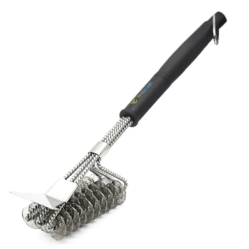 Steel BBQ Brush Grill and Scraper BBQ Cleaner Brush Perfect Tools Grill Cleaning Brush Ideal Barbecue Accessories Non-stick - Daniel’s Outdoor Company