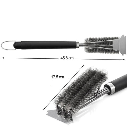 Steel BBQ Brush Grill and Scraper BBQ Cleaner Brush Perfect Tools Grill Cleaning Brush Ideal Barbecue Accessories Non-stick - Daniel’s Outdoor Company