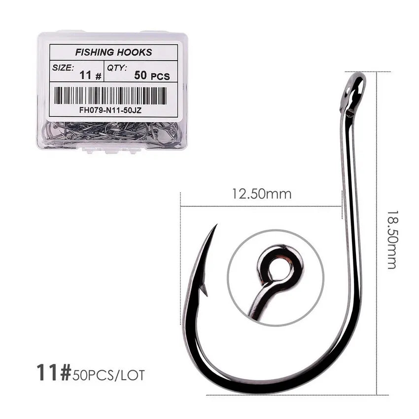 50pcs / 20pcs / Box Circle Carp Eyed Fishing Hook Size 2-22# Ring eye Japan Fishhooks Fishing Hooks Single Jig Fish Hook Tackle Daniel’s Outdoor Company