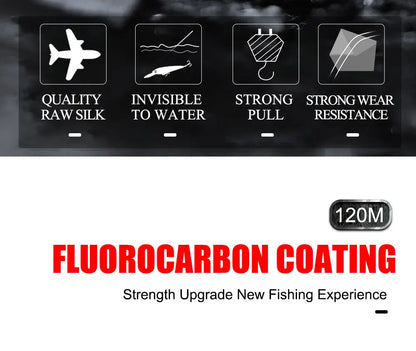 120M Fluorocarbon Coating Fishing Line 0.20mm-0.60mm 7.15LB-45LB Carbon Fiber Leader Line Fishing Lure Wire Sinking Line Japan Daniel’s Outdoor Company
