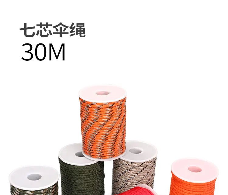 5M/15M/30M 7-Core 550 Paracord 4mm Parachute Cord Outdoor Camping survival Rope kit Umbrella Tent Lanyard Strap Clothesline Daniel’s Outdoor Company