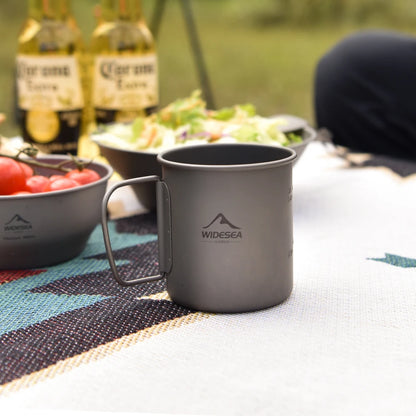 Widesea Camping Mug Titanium Cup Tourist Tableware Picnic Utensils Outdoor Kitchen Equipment Travel Cooking set Cookware Hiking Daniel’s Outdoor Company