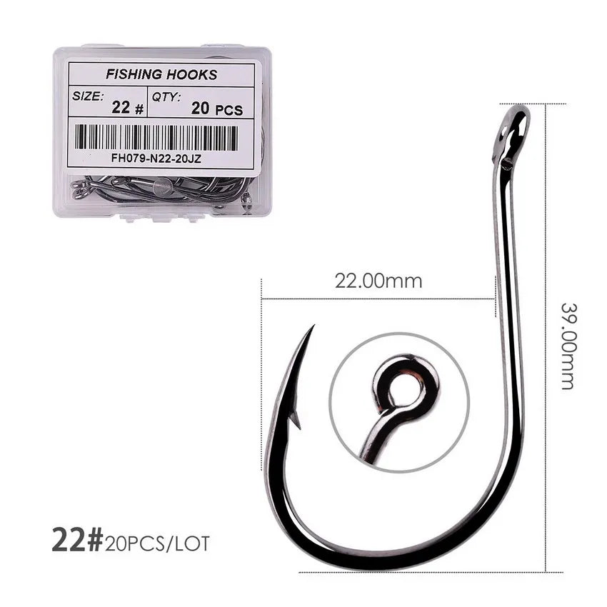 50pcs / 20pcs / Box Circle Carp Eyed Fishing Hook Size 2-22# Ring eye Japan Fishhooks Fishing Hooks Single Jig Fish Hook Tackle Daniel’s Outdoor Company