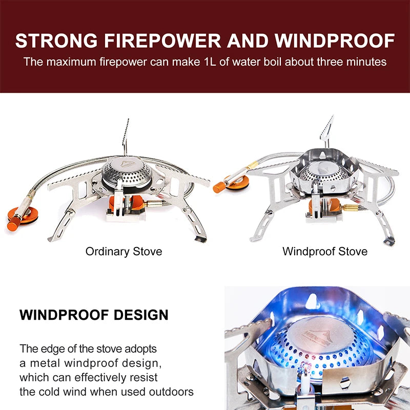 Widesea Camping Wind Proof Gas Burner Outdoor Strong Fire Stove Heater Tourism Equipment Supplies Tourist Kitchen Survival Trips Daniel’s Outdoor Company
