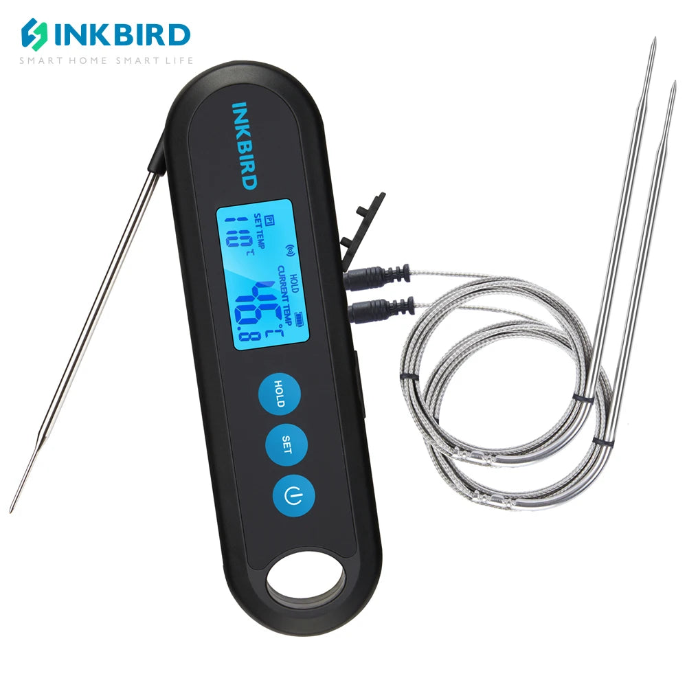 INKBIRD Digital Meat Thermometer With 2 External Probes IHT-2PB Backlight Display 2 Sec Instant Readout Bluetooth Rechargeable Daniel’s Outdoor Company