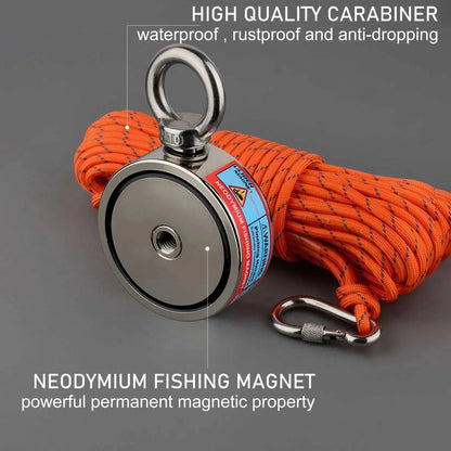 Double Sided 150KG to 500KG Round Neodymium Magnet Hook Salvage Magnet Sea Fishing Equipment Holder - Daniel’s Outdoor Company