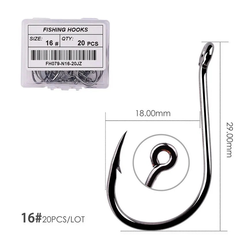 50pcs / 20pcs / Box Circle Carp Eyed Fishing Hook Size 2-22# Ring eye Japan Fishhooks Fishing Hooks Single Jig Fish Hook Tackle Daniel’s Outdoor Company
